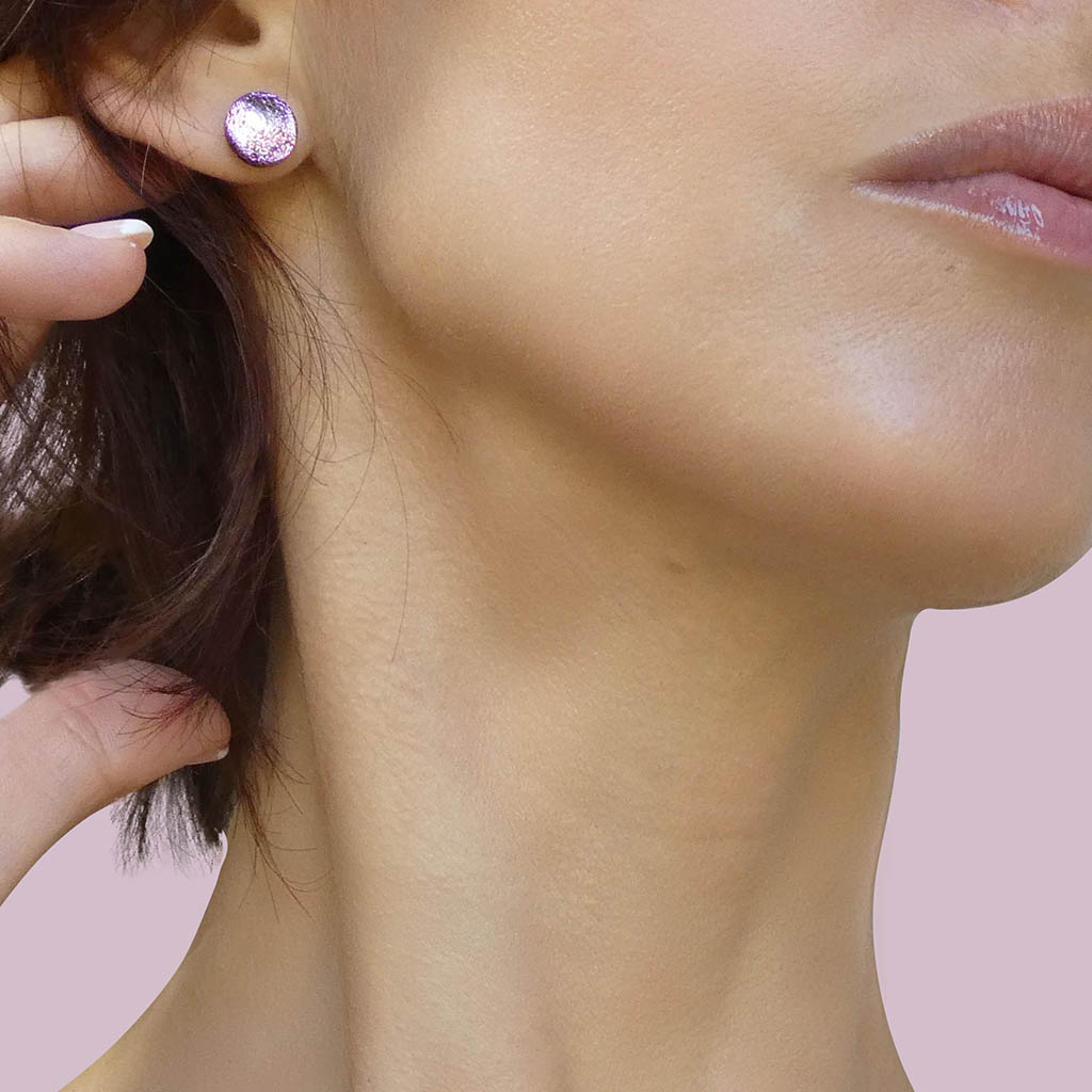 Microcosmoses EARRINGS GLASS REFLET EARRINGS PARME ~ LIGHT GREEN | ECLIPSE | STUD | REFLET