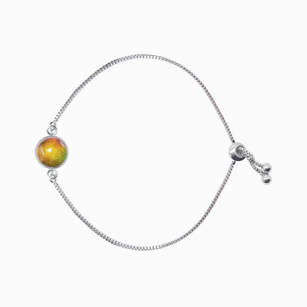 Microcosmoses BRACELET STEEL BRACELET ORANGE FIRE ~ CRYSTAL GREEN | ST. STEEL | PERFECT FIT | REFLET