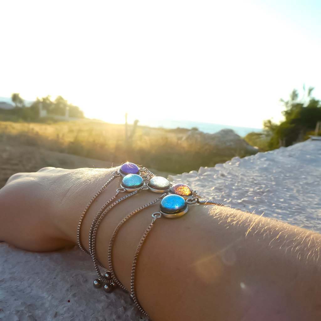 Microcosmoses BRACELET STEEL BRACELET VERT DE BLEU ~ TEAL | ST. STEEL | PERFECT FIT | REFLET