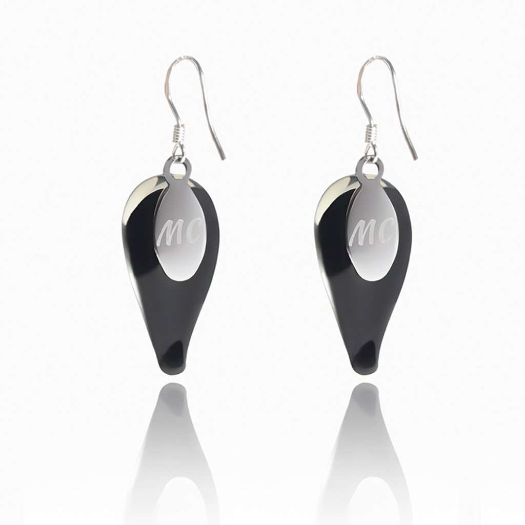 Microcosmoses EARRINGS DROP GLASS REFLET EARRINGS VERT DE BLEU ~ TEAL | DROP | SILVER 925 | REFLET