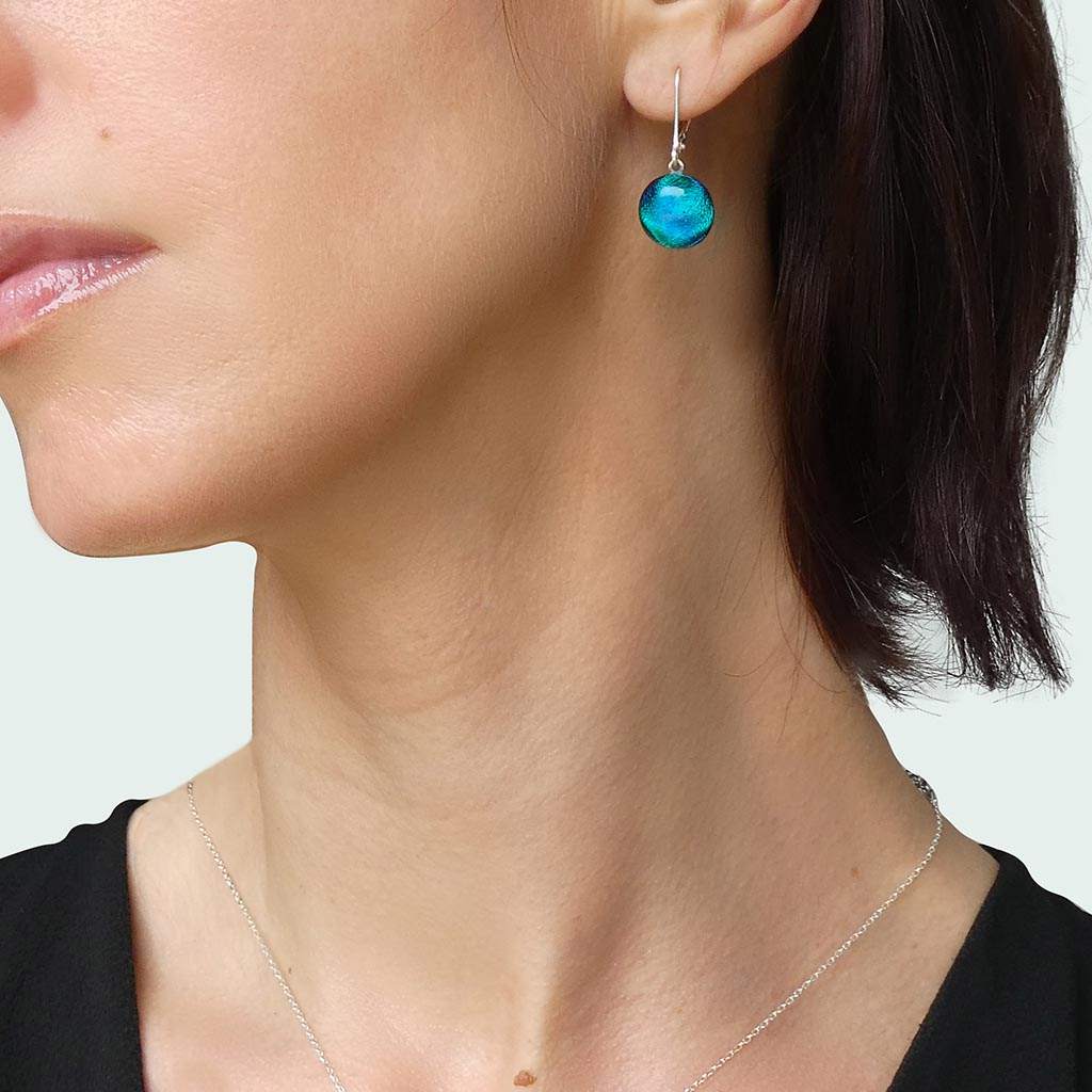 Microcosmoses EARRINGS GLASS REFLET EARRINGS EMERAUDE ~ IRIS BLUE | ECLIPSE | SILVER 925 | REFLET