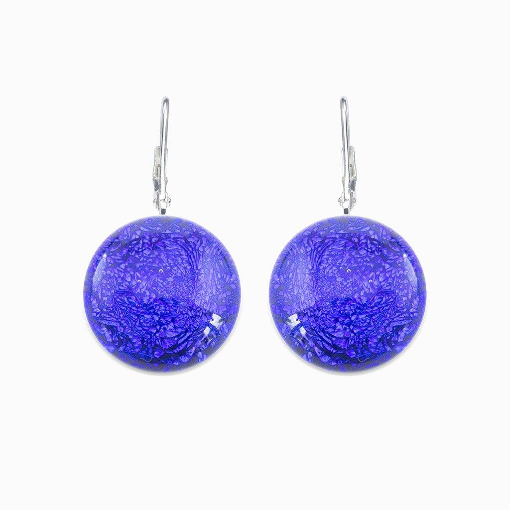 Microcosmoses EARRINGS GLASS REFLET EARRINGS STARRY BLUE ~ INDIGO | ECLIPSE | SILVER 925 | REFLET
