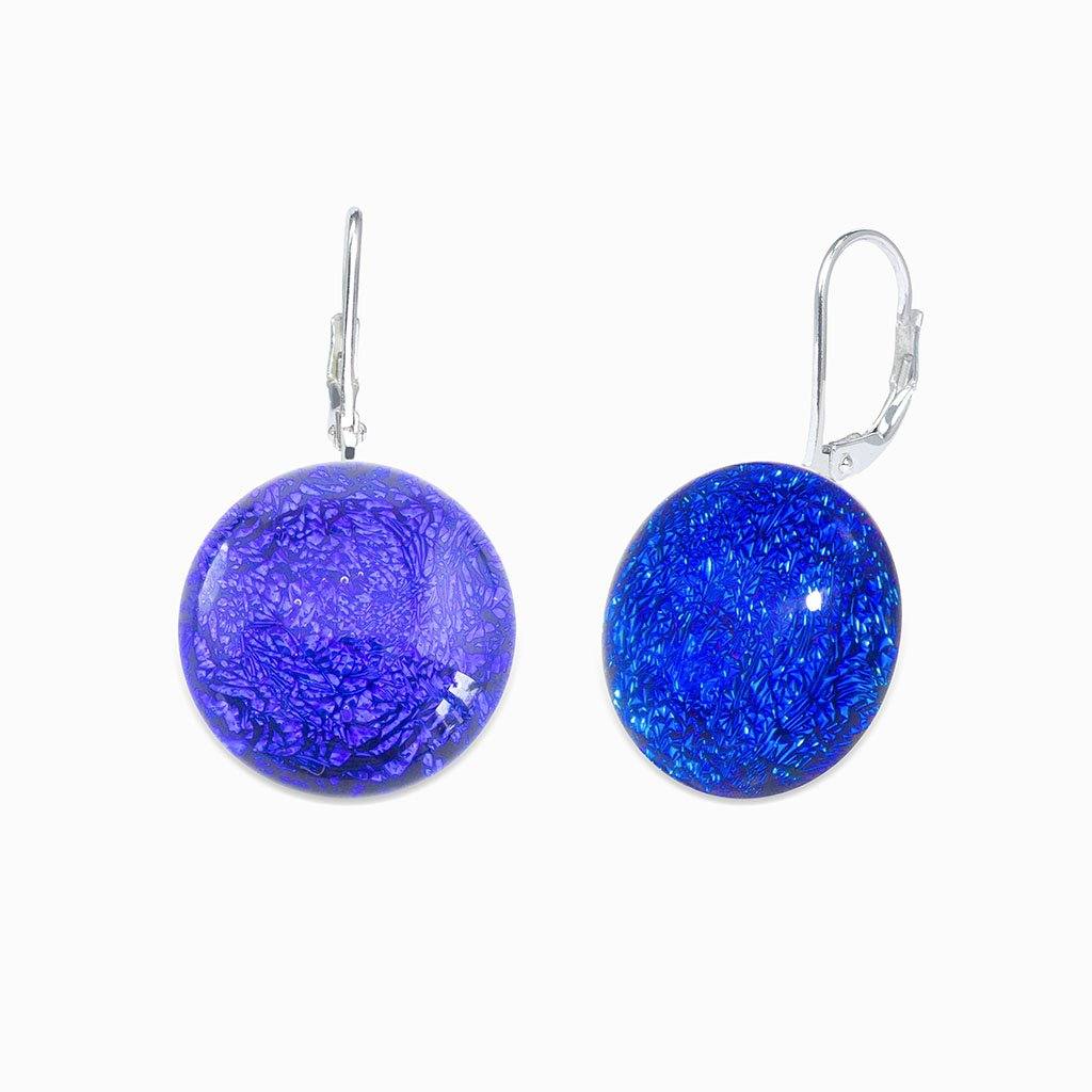 Microcosmoses EARRINGS GLASS REFLET EARRINGS STARRY BLUE ~ INDIGO | ECLIPSE | SILVER 925 | REFLET