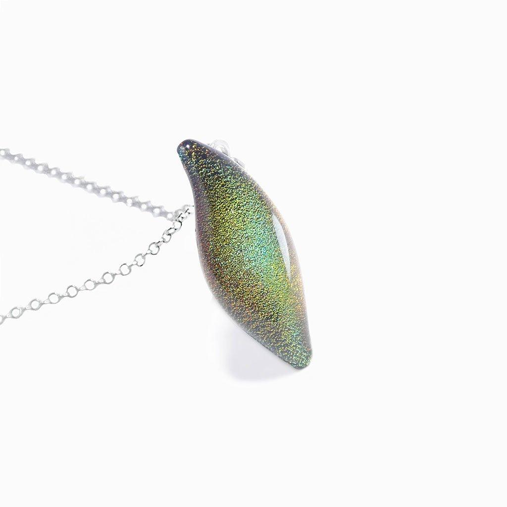 Microcosmoses NECKLACE NECKLACE ORANGE FIRE ~ CRYSTAL GREEN | ALMOND | REFLET