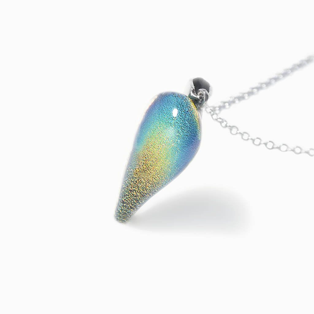 Microcosmoses NECKLACE NECKLACE ORANGE FIRE ~ CRYSTAL GREEN | DROP | REFLET