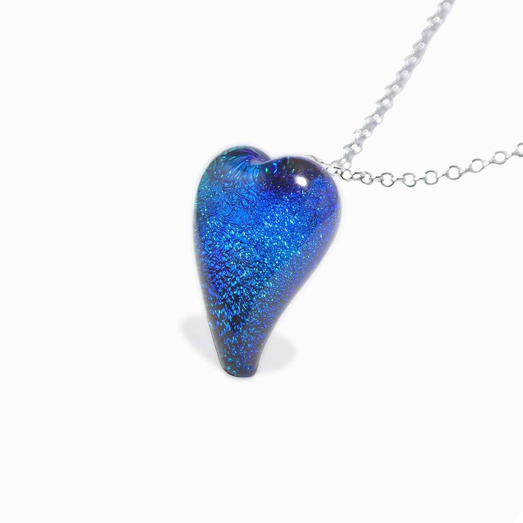 Microcosmoses NECKLACE NECKLACE VERT DE BLEU ~ TEAL | HEART | REFLET