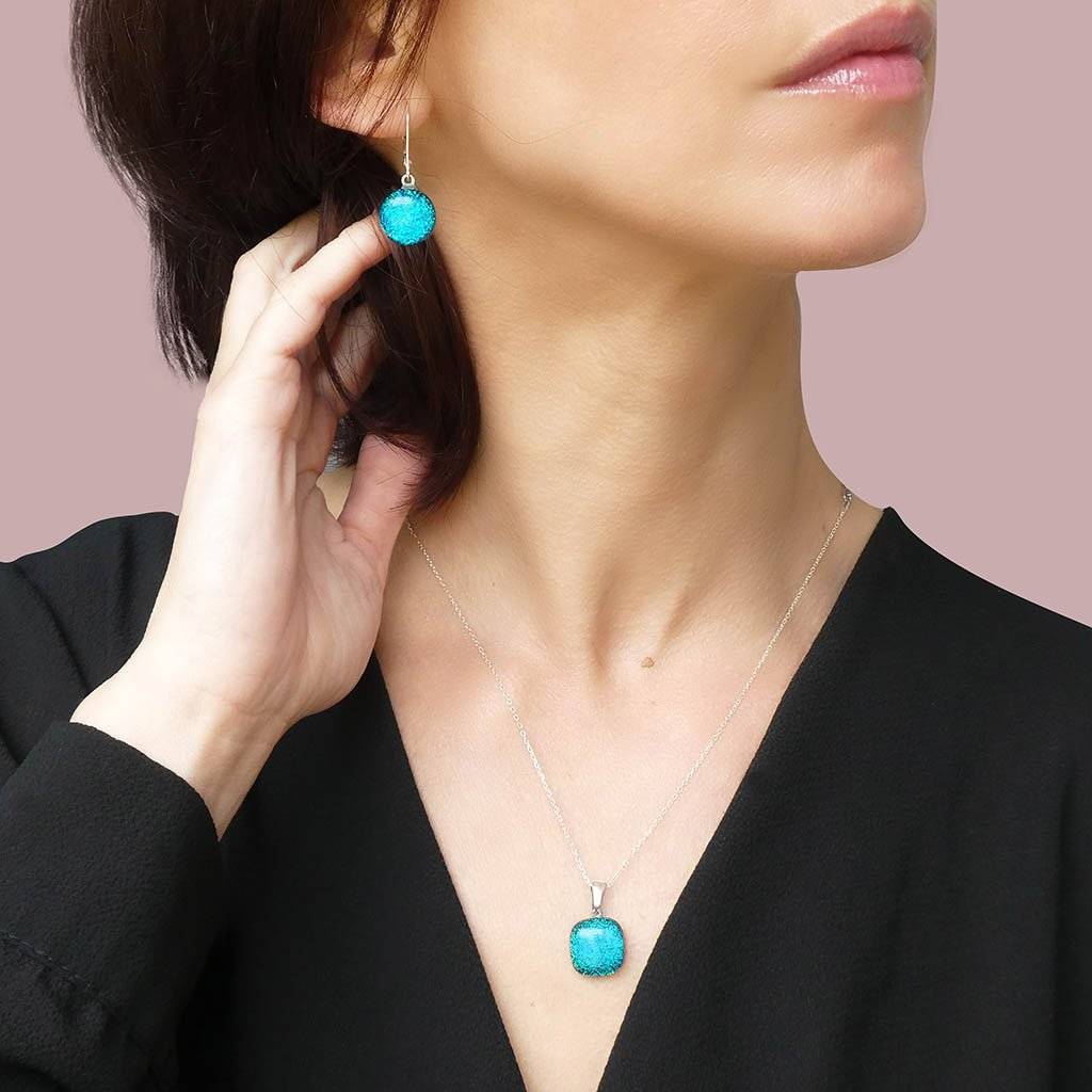 Microcosmoses NECKLACE NECKLACE VERT DE BLEU ~ TEAL | SQUIRCLE | REFLET