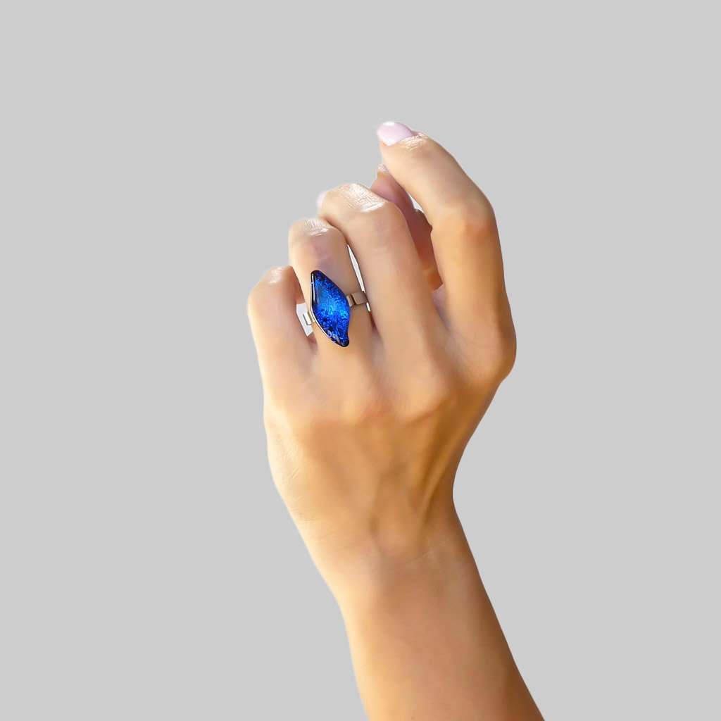 Microcosmoses RINGS GLASS REFLET RING STARRY BLUE ~ INDIGO | ALMOND | REFLET